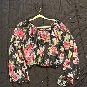 Sheer Floral Chiffon Women's Top